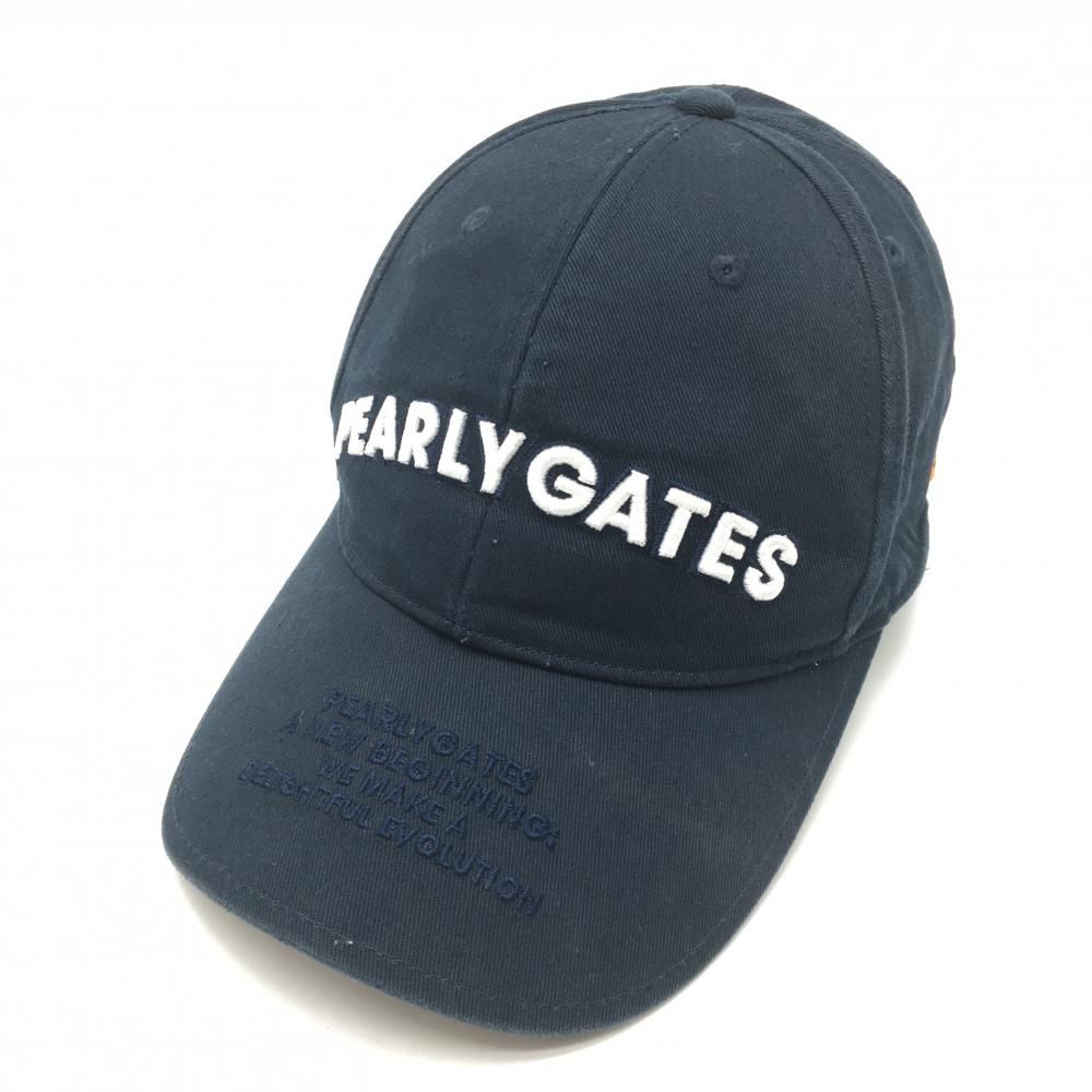 パーリーゲイツ キャップ ネイビー×白 立体ロゴ 汗取りパッド付 FR ゴルフウェア PEARLY GATES