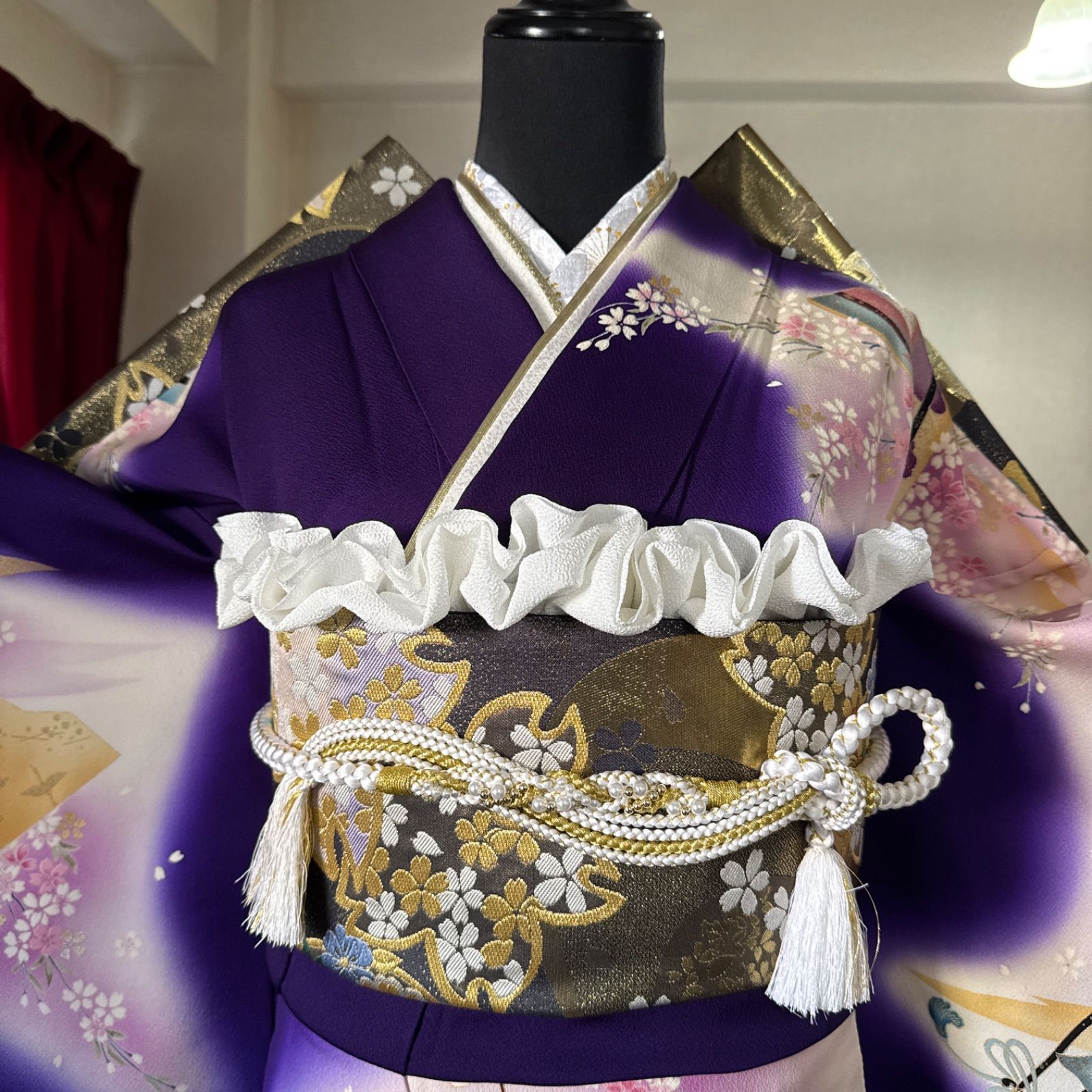 正絹・豪華振袖フルセット・(4点)セット・振袖・袋帯・半衿・帯揚げ