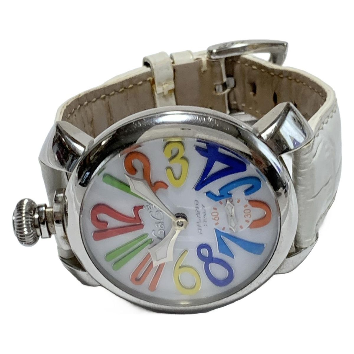 GAGA MILANO(ガガミラノ) 腕時計 マヌアーレ48 メンズ 型押し加工/裏