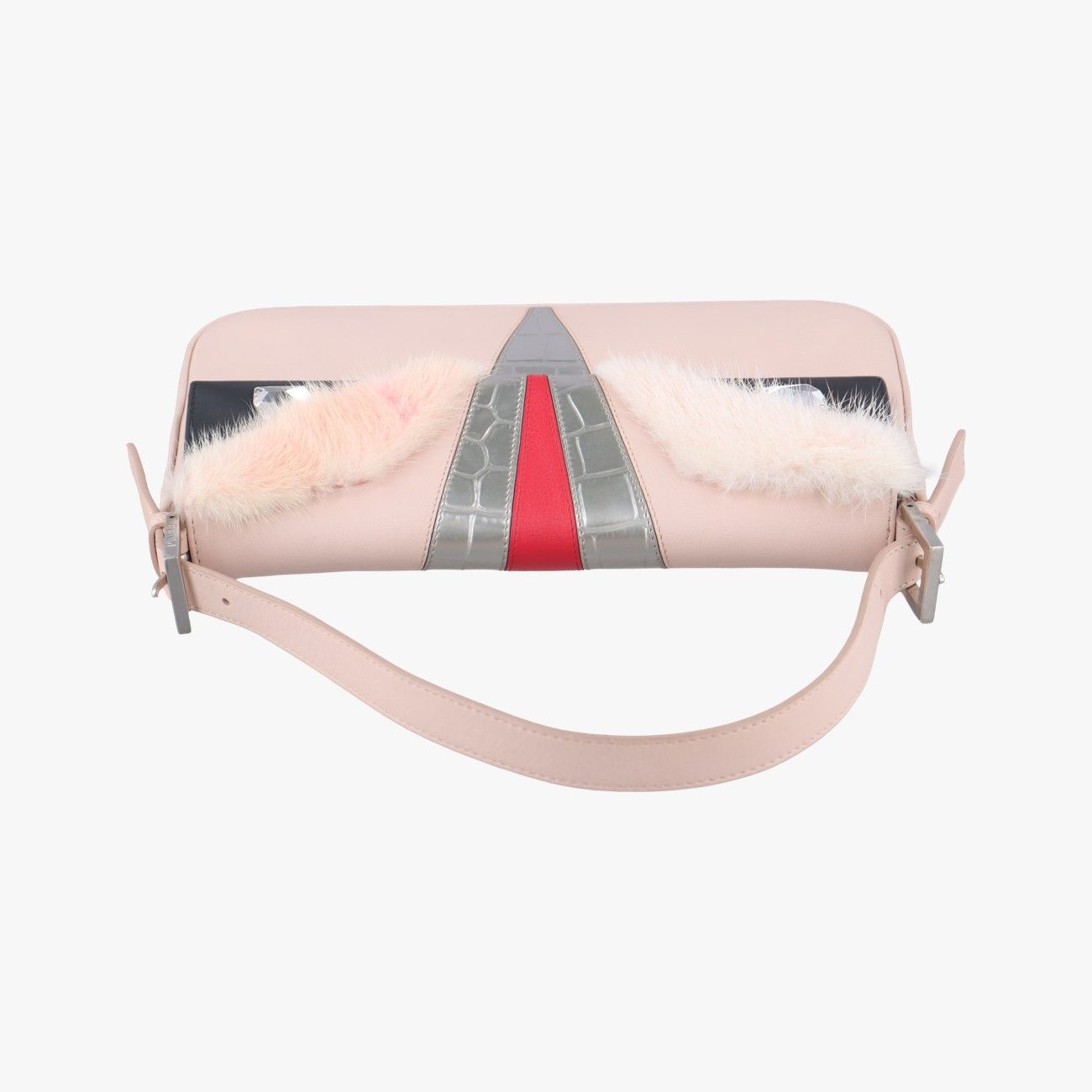 フェンディFendiマンマバケット ピンク×マルチカラー レザー 8BR600