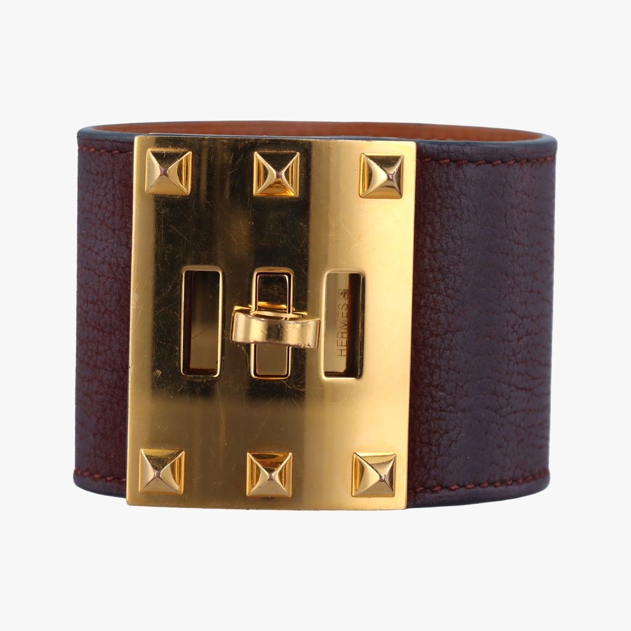 エルメスHermesケリー スタイル ロック ワインレッド ゴールド GP レザー N P