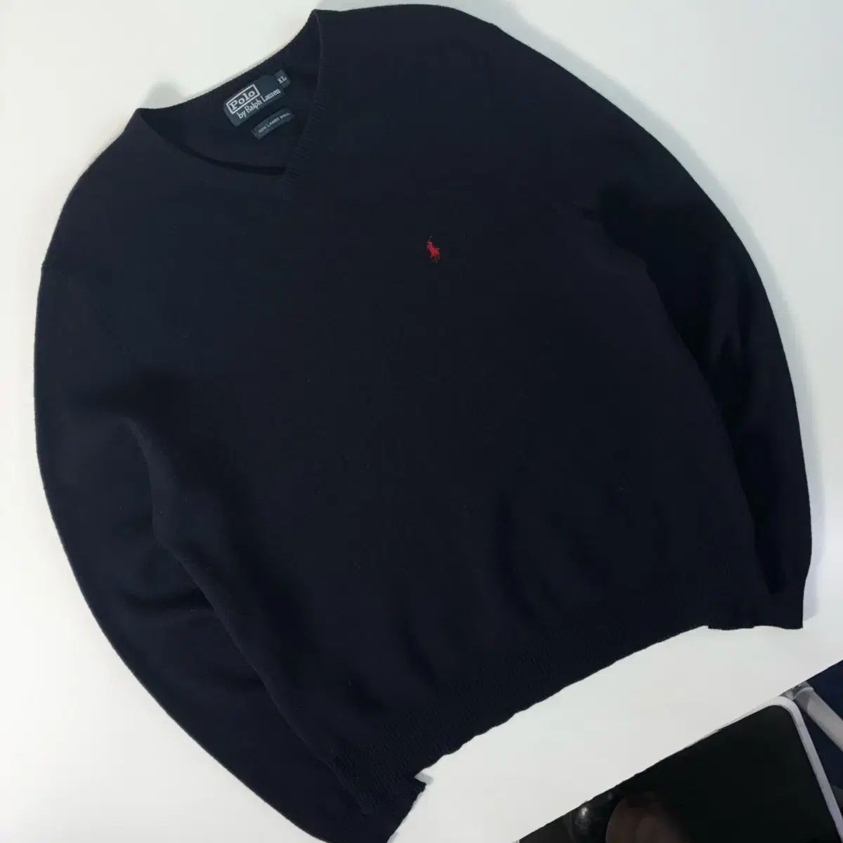 POLO ポロ ラルフローレン 刺繍 ラムウール Vネック ニット