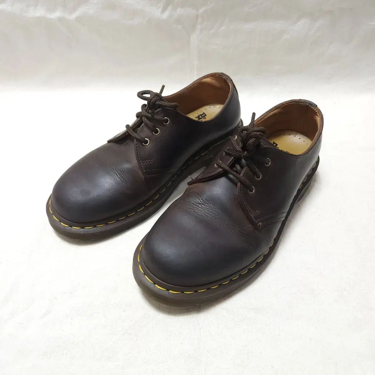 6 UK DR. MARTENS ドクターマーチン 1461 ブラウン 3ホール 250 255 レディース