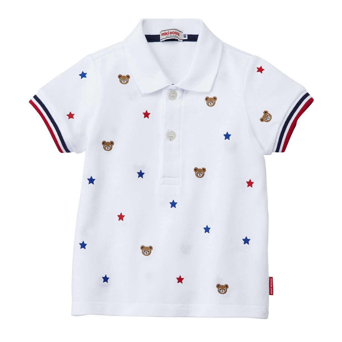 mikihouse 半袖シャツ Polo 01 白 120 10 5505 455