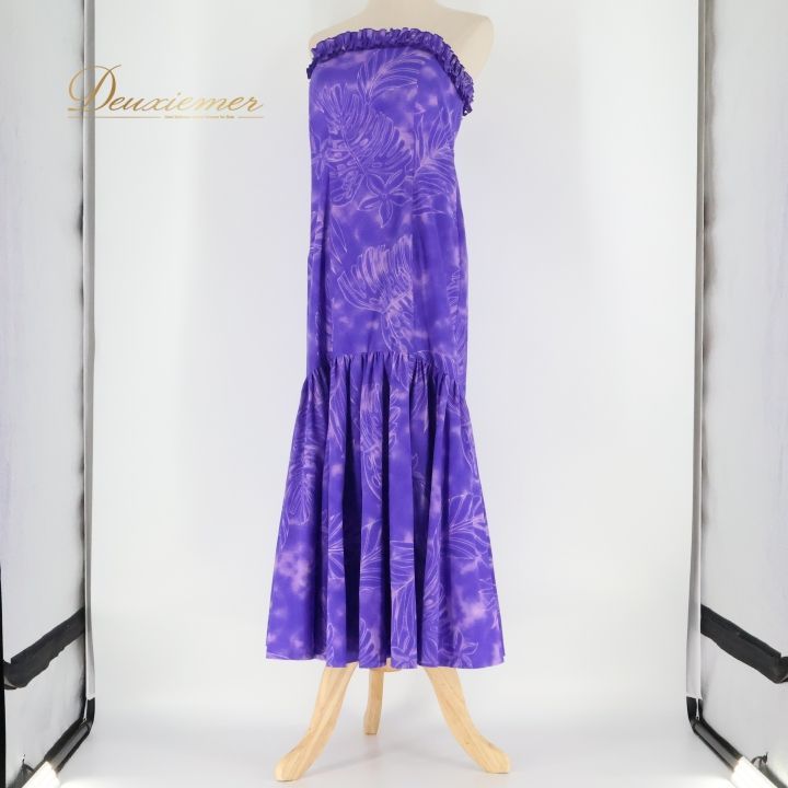 フラダンス 衣装 ワンピース ドレス パープル系 パンドール 日本製