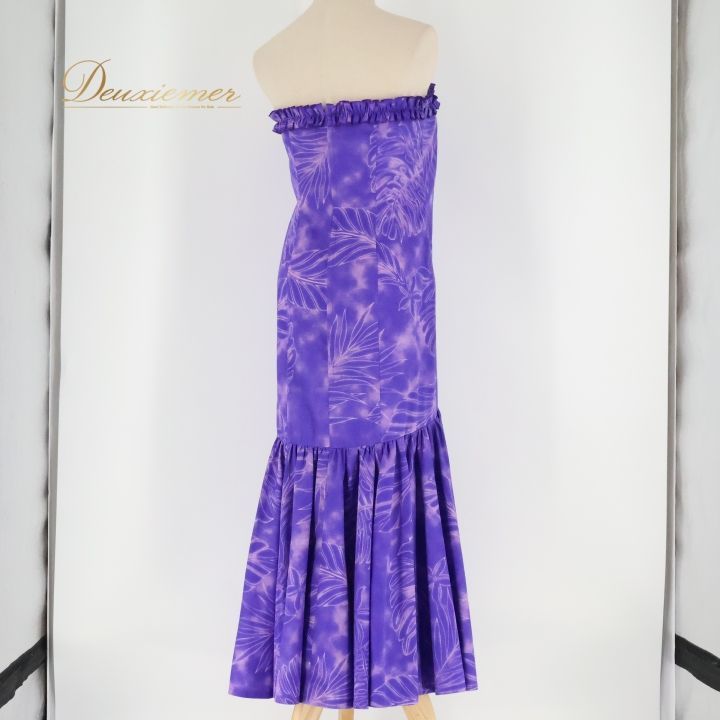 フラダンス 衣装 ワンピース ドレス パープル系 パンドール 日本製