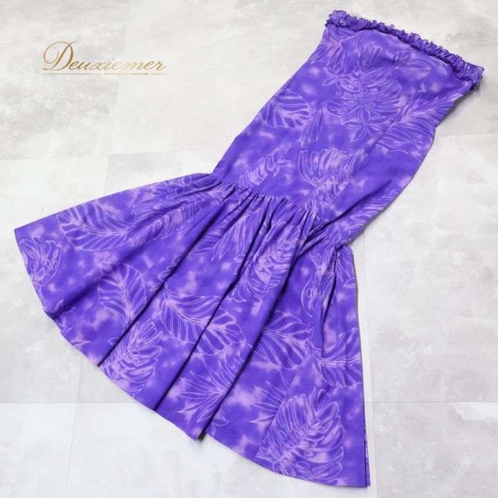 フラダンス 衣装 ワンピース ドレス パープル系 パンドール 日本製