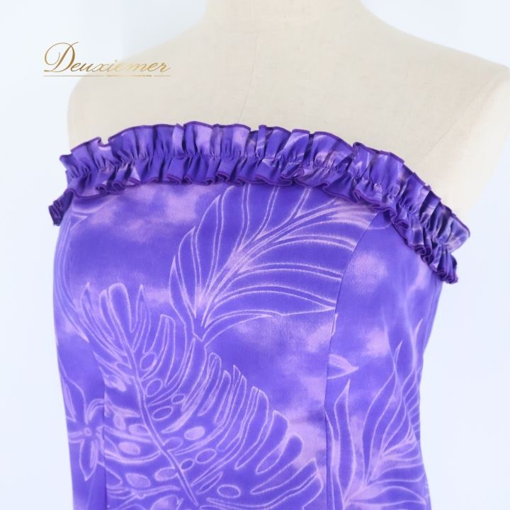 フラダンス 衣装 ワンピース ドレス パープル系 パンドール 日本製