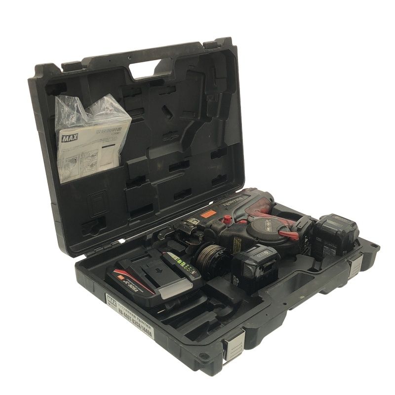 品 MAX マックス リバータイヤ 鉄筋結束機 14.4 V RB-440 T-B 2 CA 1440 A バッテリー 充電器 ケース付 ツインタイア119447