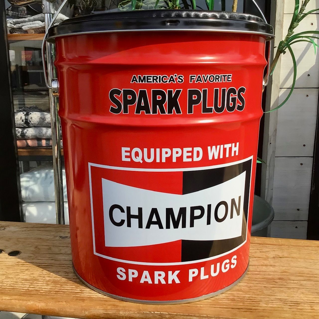 新品 オイル缶 スツール チャンピオン 椅子 収納 アメリカン雑貨