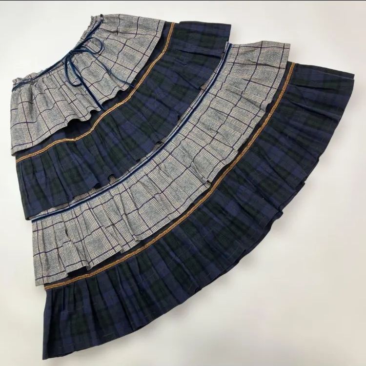 美品】ピンクハウス チェック柄 ネル 段々スカート - メルカリ