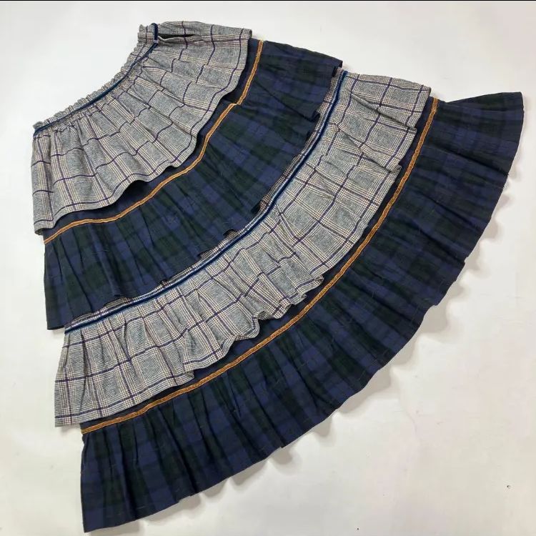 美品】ピンクハウス チェック柄 ネル 段々スカート - メルカリ