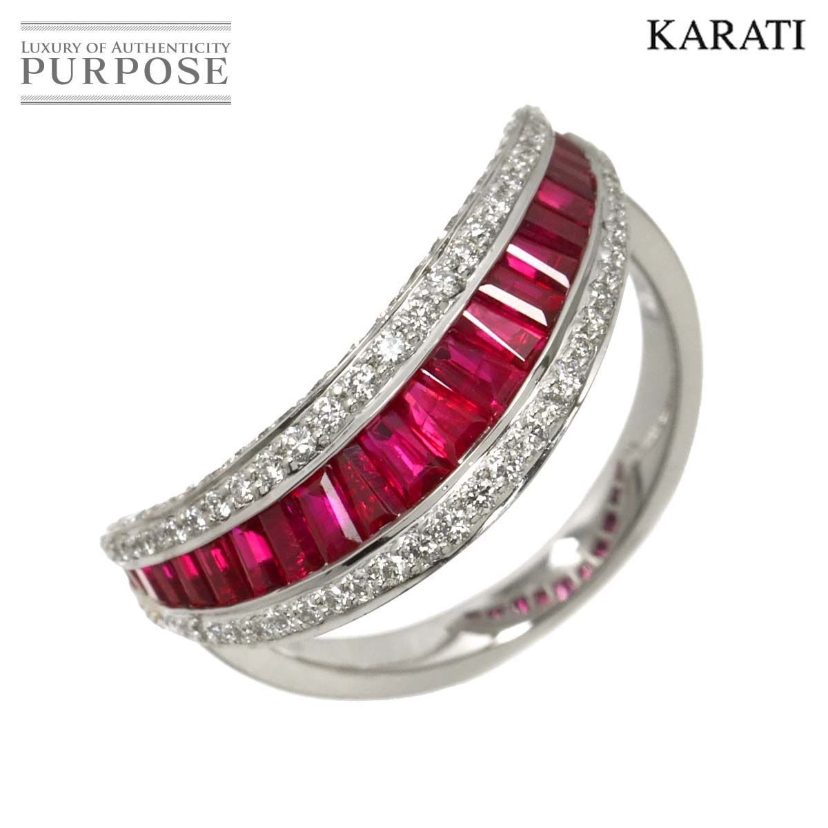 カラッチ KARATI 16.5号 リング ルビー 1.67 ct ダイヤ 0.35 K 18 WG ホワイトゴールド 750 指輪 Ring