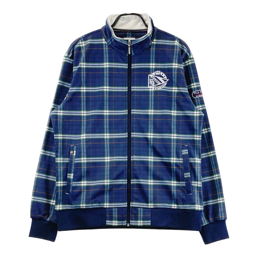 サイズ：LL FILA GOLF フィラゴルフ 裏起毛 ジップジャケット チェック