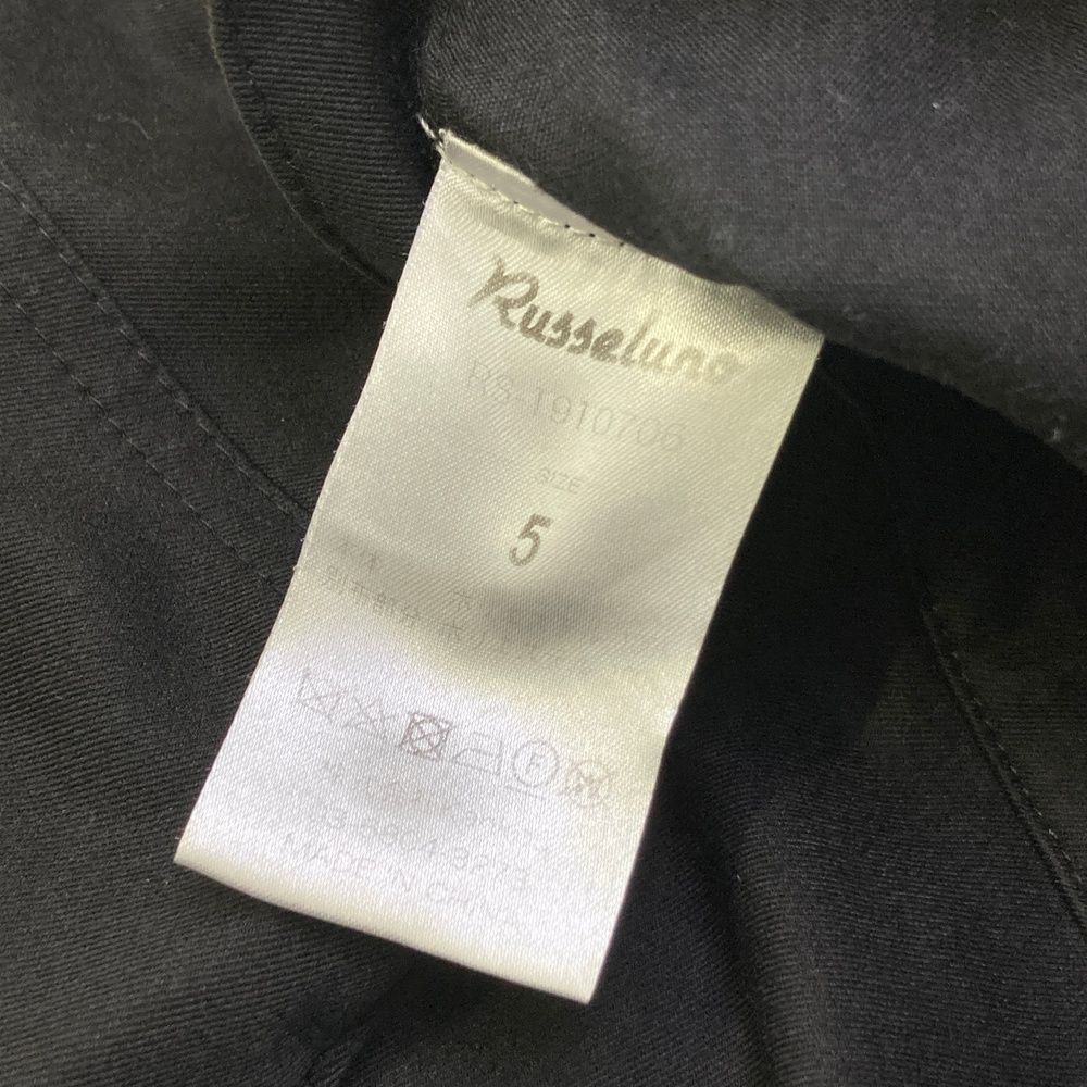 サイズ：5 RUSSELUNO ラッセルノ ロングパンツ サイドロゴ ブラック系