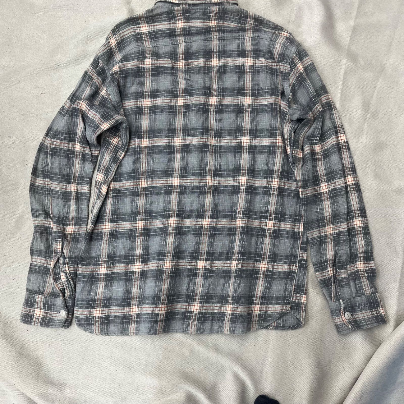 STEVENSON OVERALL CO. スティーブソンオーバーオールズ ネルシャツ 長袖 タータンチェック グレー系 マルチ Mサイズ メンズ