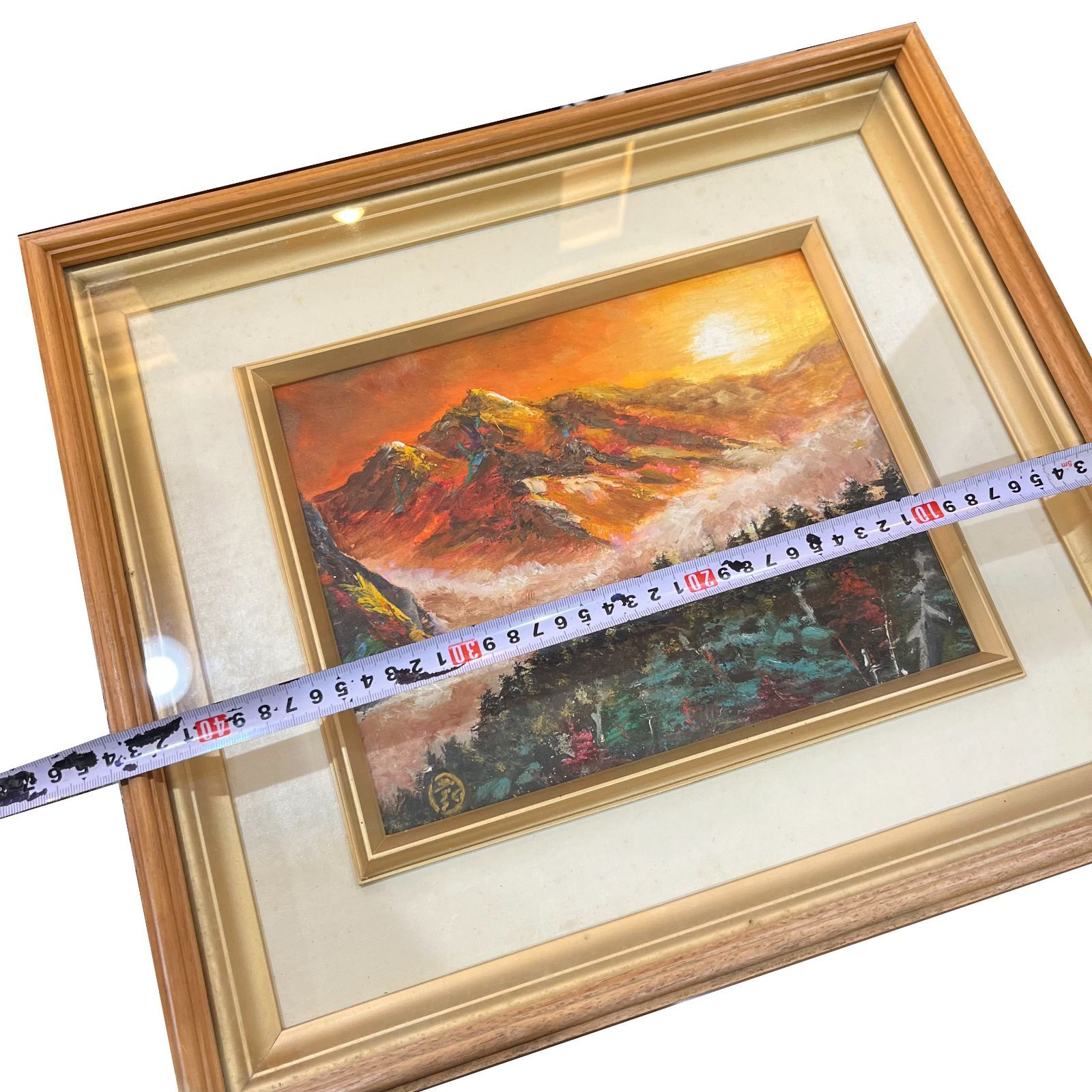 中古○油絵○今泉 園 「映える」山岳画 風景 インテリア 額やや傷み