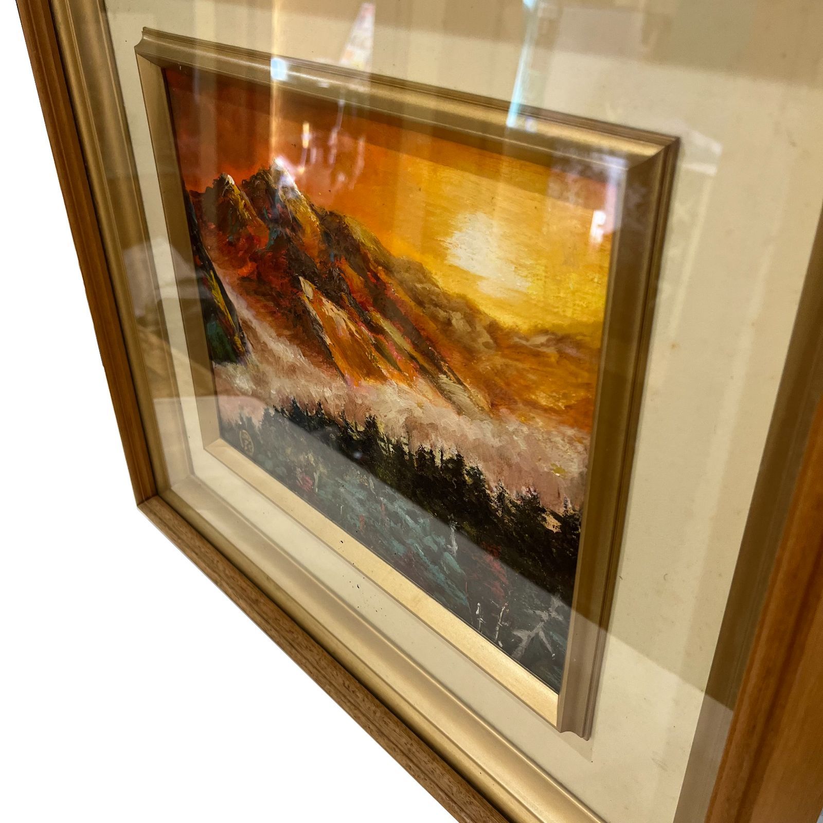 中古○油絵○今泉 園 「映える」山岳画 風景 インテリア 額やや傷み