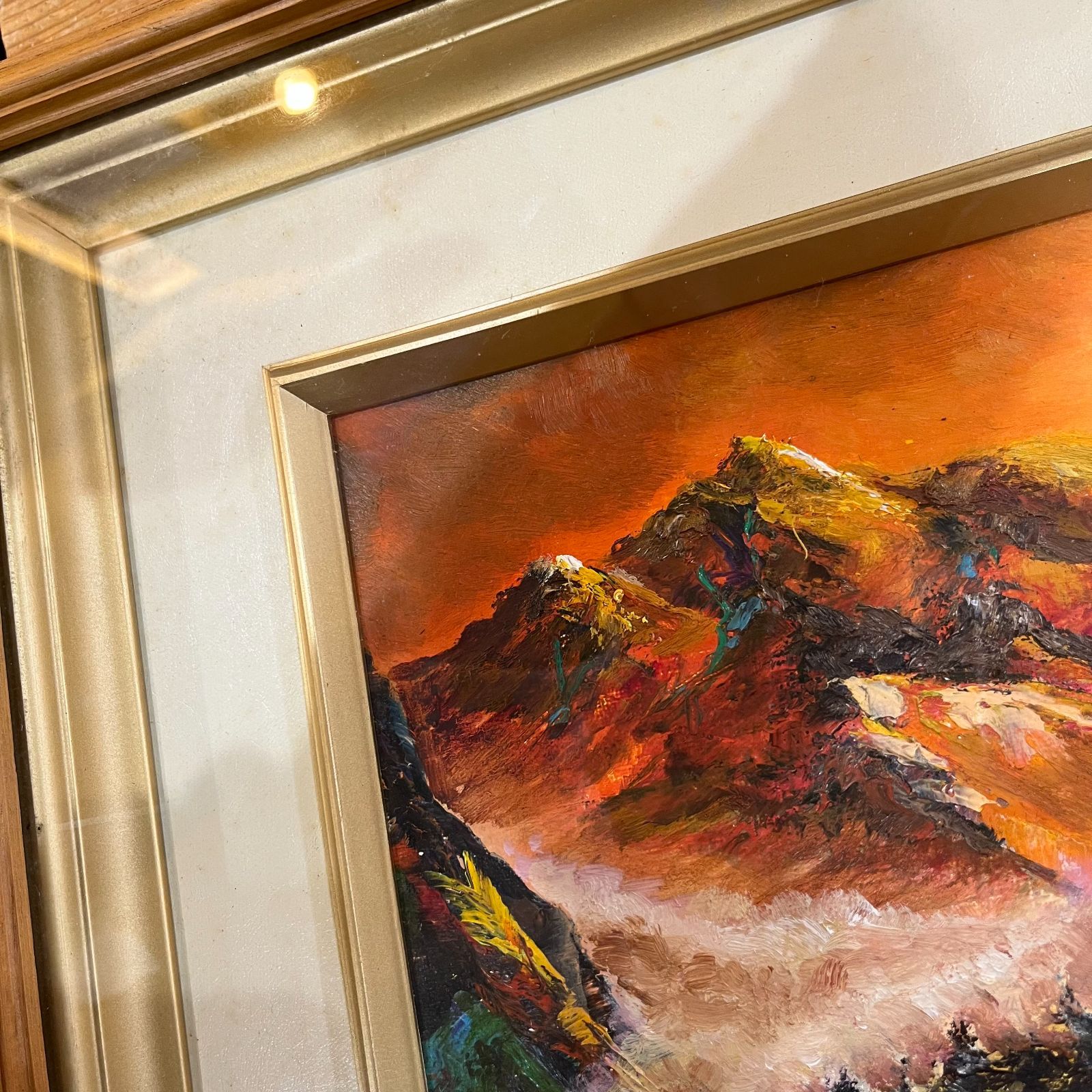 中古○油絵○今泉 園 「映える」山岳画 風景 インテリア 額やや傷み