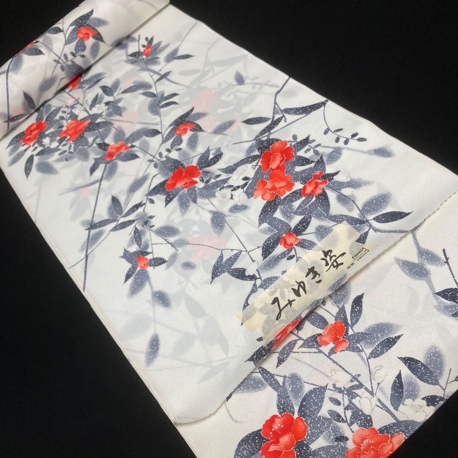 オレンジ着物 y 108 ◾️割と なポリエステル化繊小紋着尺反物5点◾️