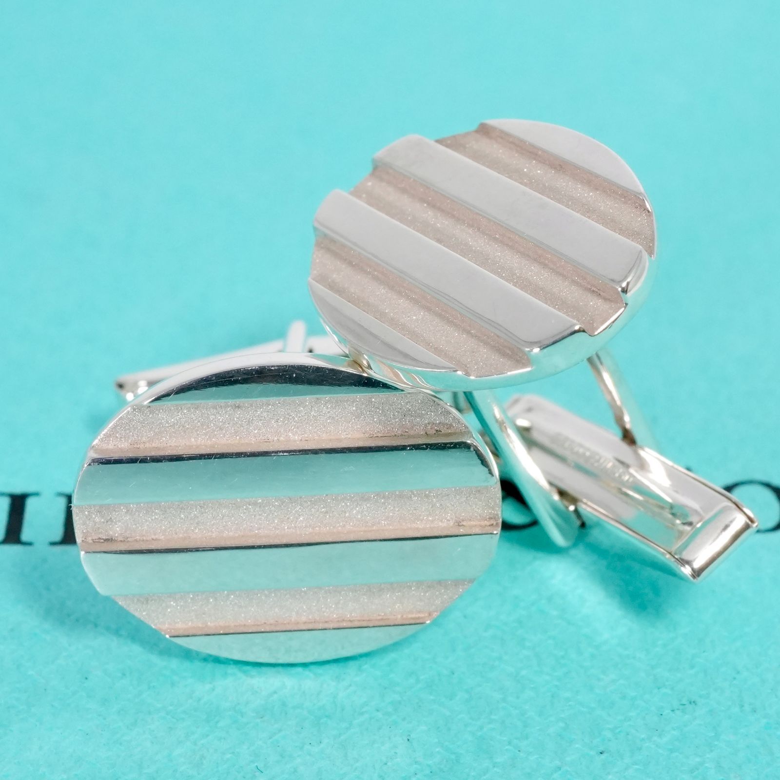 Tiffany 美品 ティファニー カフス 極美品 ティファニー グルーブド ストライプ カフス/25-2173S - メルカリ
