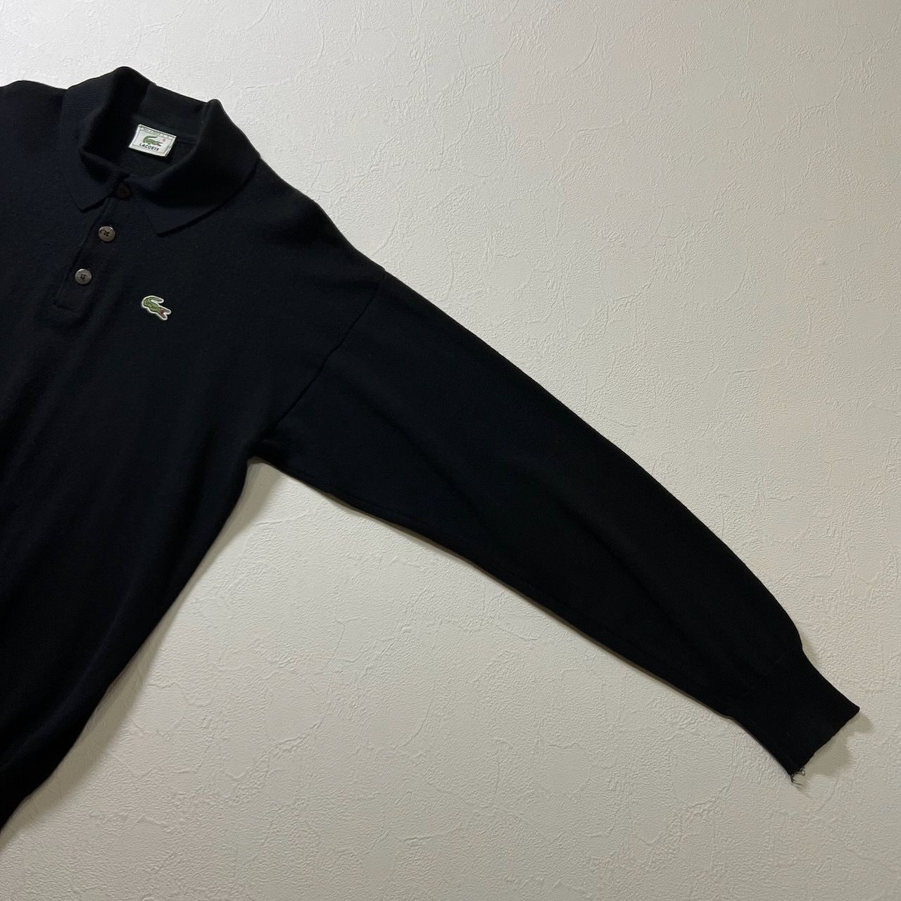 80s France LACOSTE ウール ワンポイントロゴ フレラコ ニット