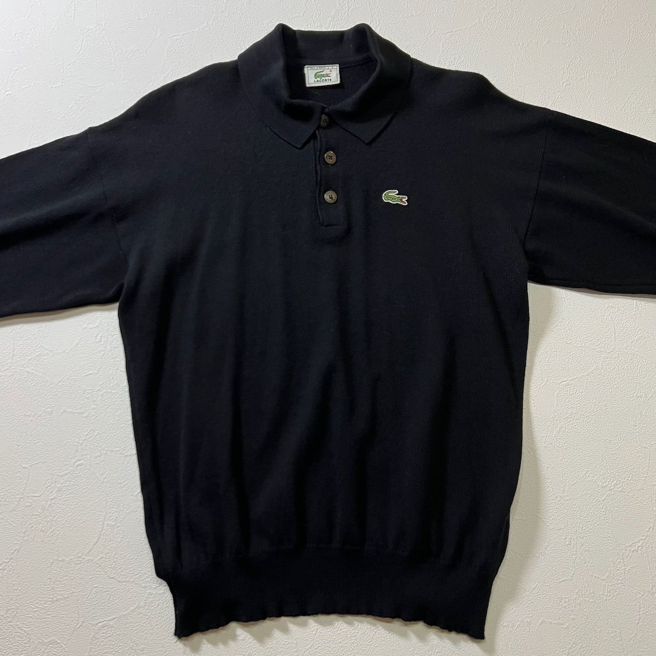 80s France LACOSTE ウール ワンポイントロゴ フレラコ ニット