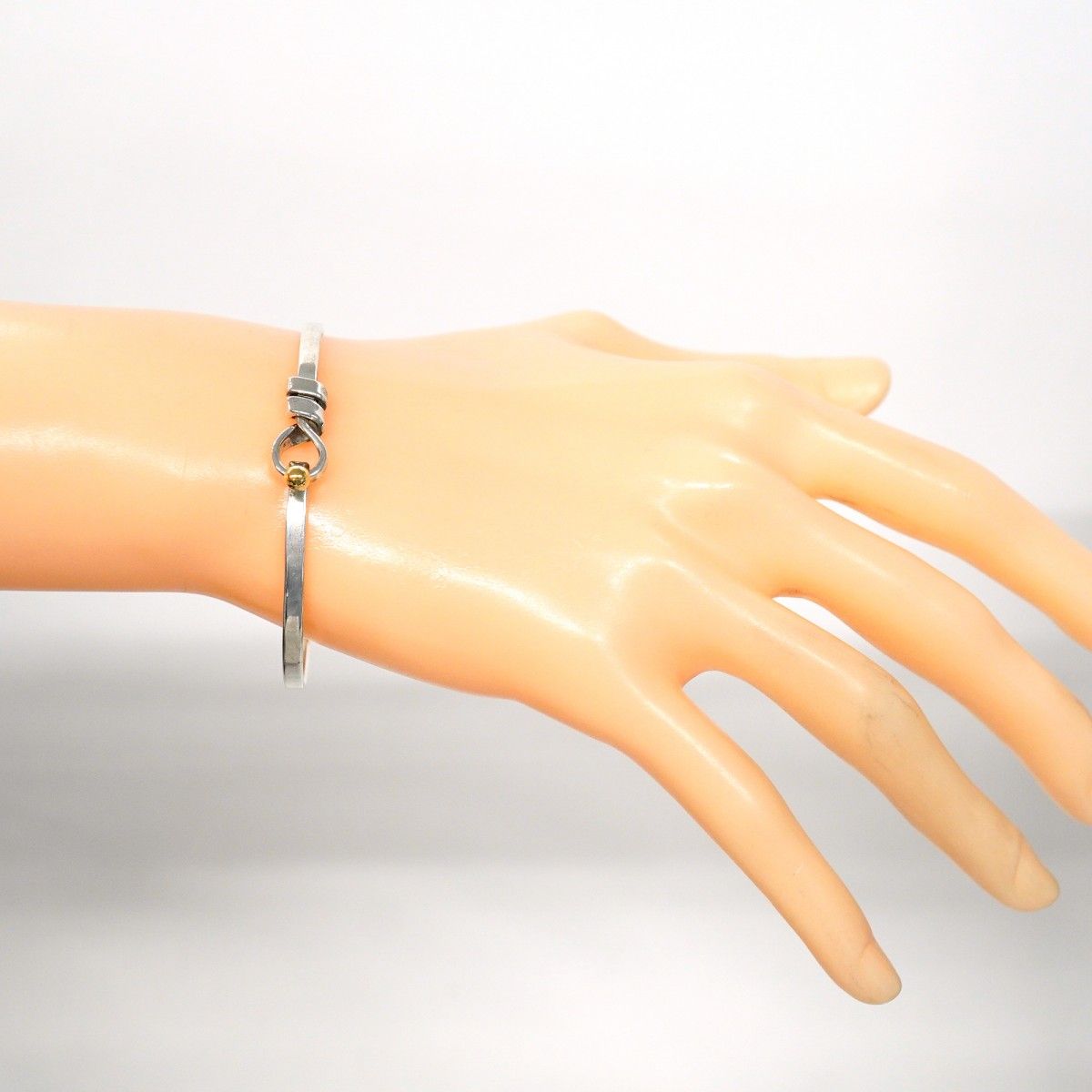 5job0574】ティファニー バングル フック＆アイ K18YG イエロー