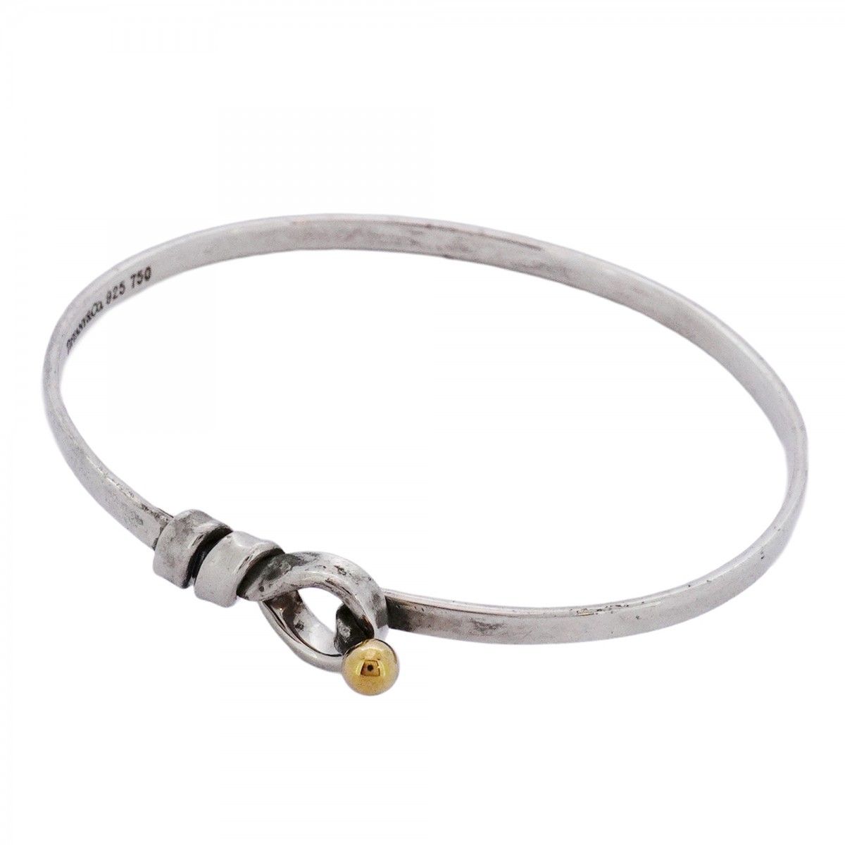 5job0574】ティファニー バングル フック＆アイ K18YG イエロー