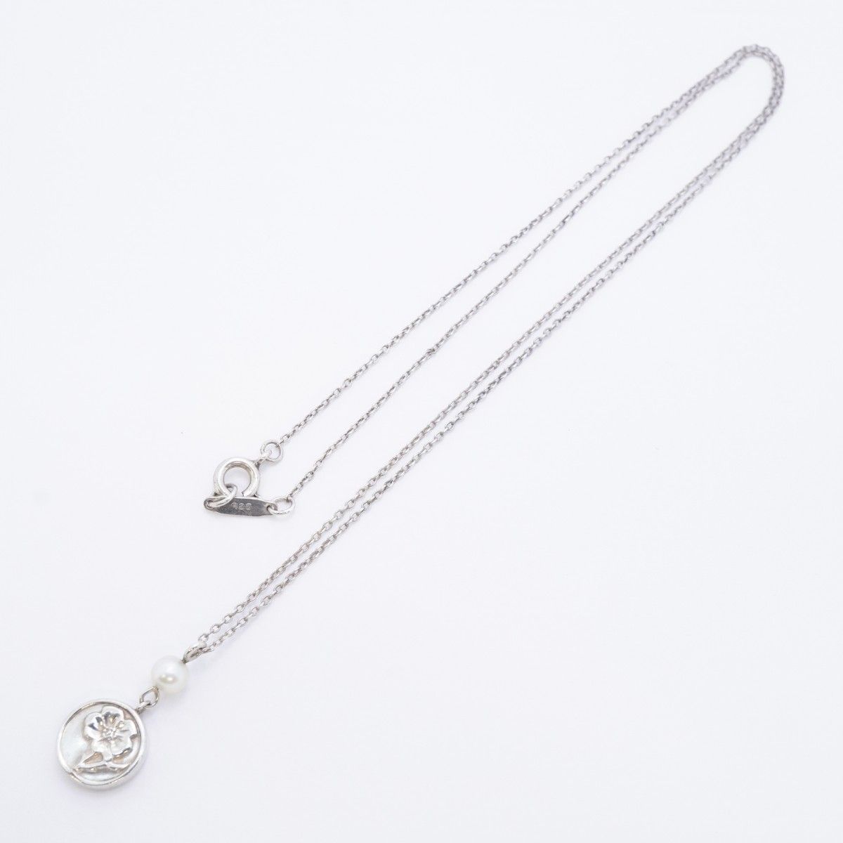 5job0589】ティファニー ネックレス フラワー 丸型 サークル シルバー