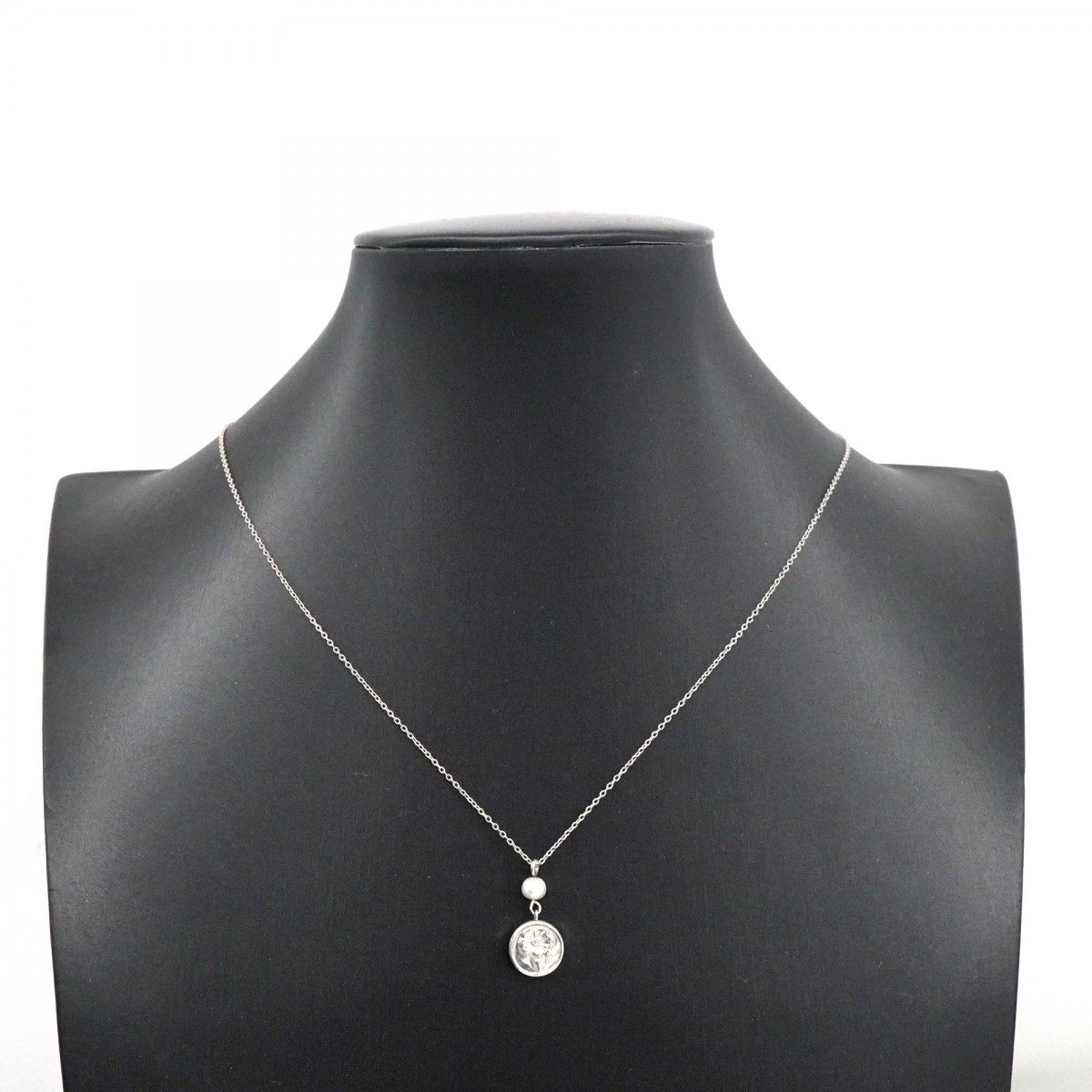 5job0589】ティファニー ネックレス フラワー 丸型 サークル シルバー