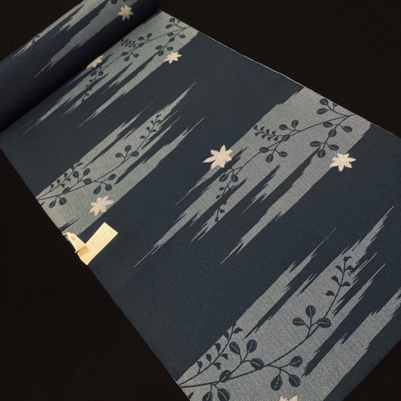 着物と帯オレンジ y109 ◾️割と綺麗なポリエステル化繊小紋着尺反物5