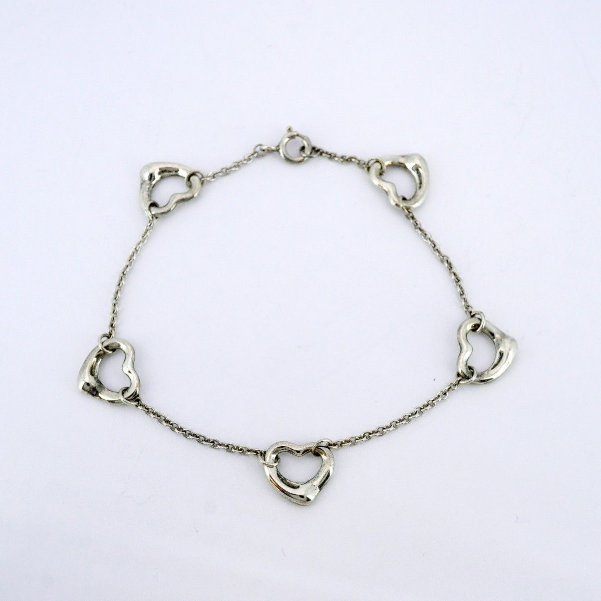5job0594】ティファニー ブレスレット オープンハート 5連 シルバー925