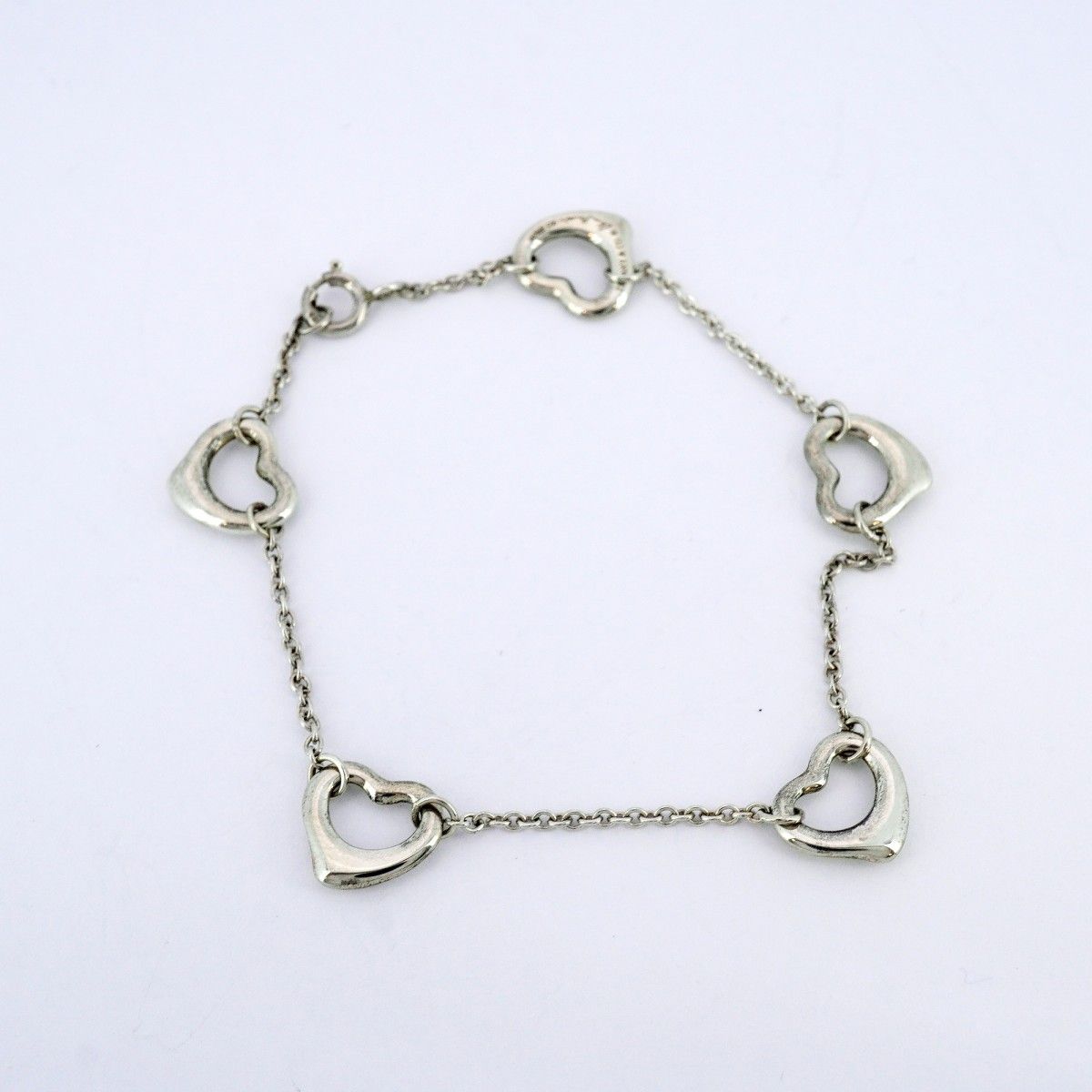 5job0594】ティファニー ブレスレット オープンハート 5連 シルバー925