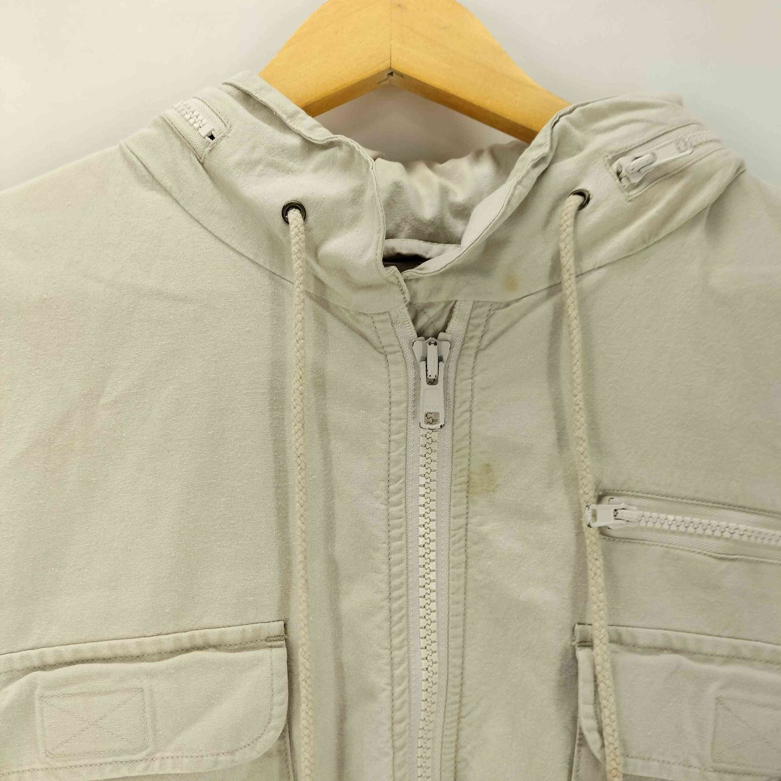 バナナリパブリック BANANA REPUBLIC 80-90S 初期タグ サファリ フィッシング ベスト フード パッカブル 収納可 メンズ import：L 