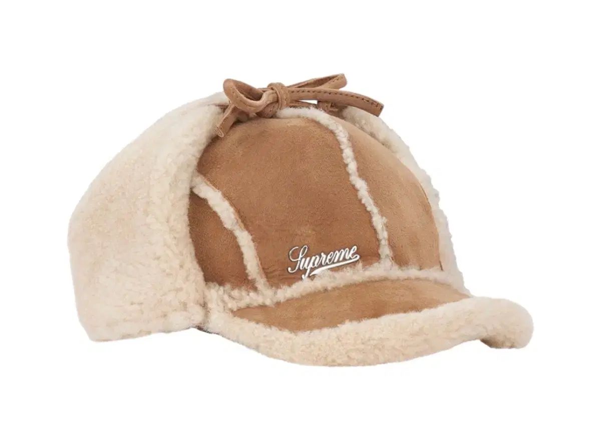 S M シュプリーム シャーリング ラインド イヤーフラップ キャップ タン