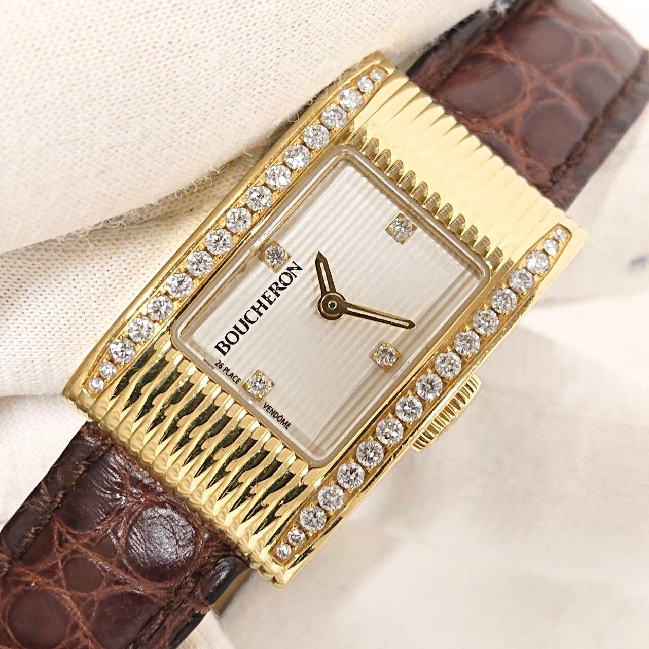 BOUCHERON REFLET MENS WA0095105 QUARTZ ブシュロン リフレ クォーツ K18YG メンズ 腕時計 箱・保証書・取扱説明書 BOUCHERON REFLET MENS WA0095105 QUARTZ ブシュロン リフレ クォーツ