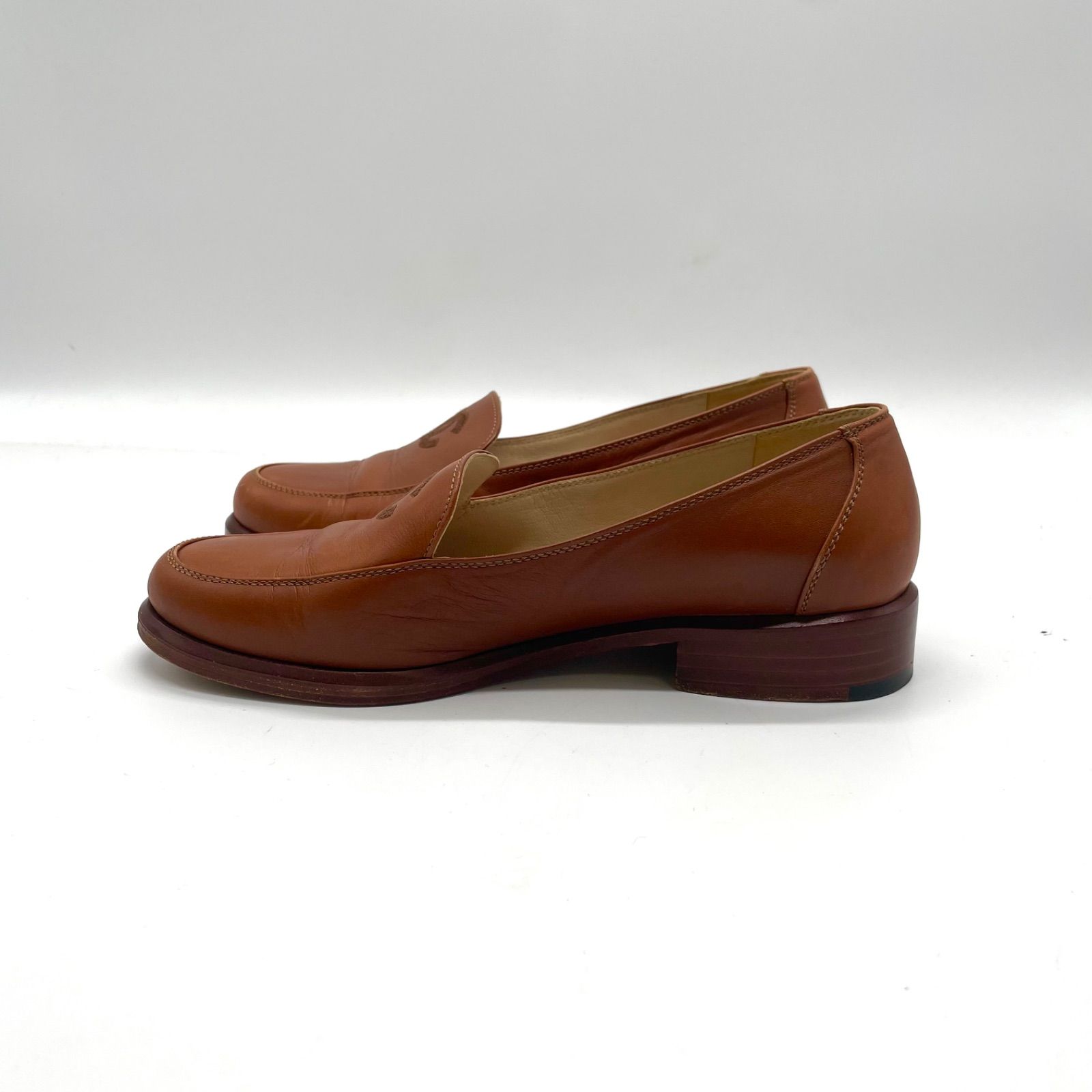 CHANEL シャネル ローファー ヴィンテージ ステッチ ココマーク 22cm