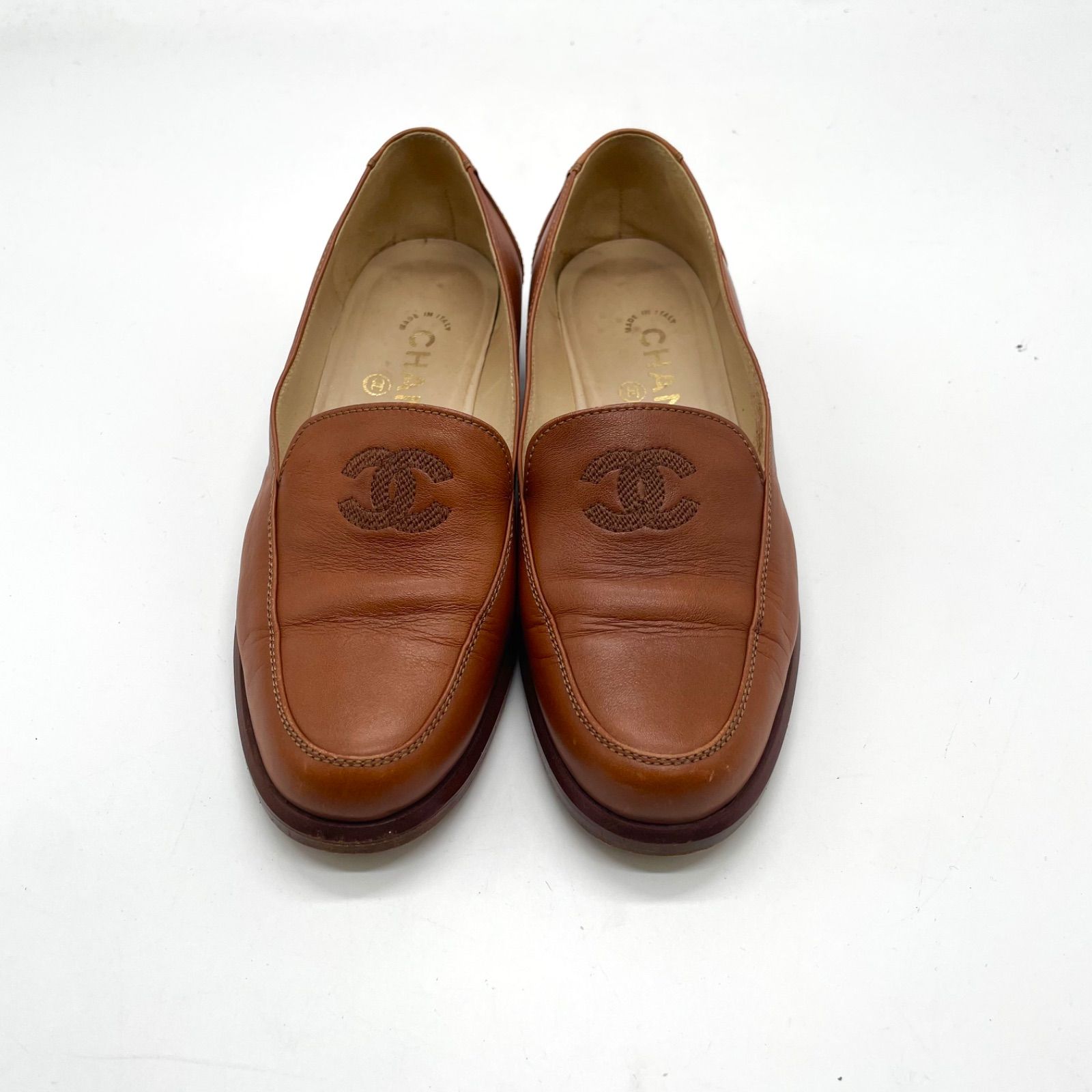 CHANEL シャネル ローファー ヴィンテージ ステッチ ココマーク 22cm