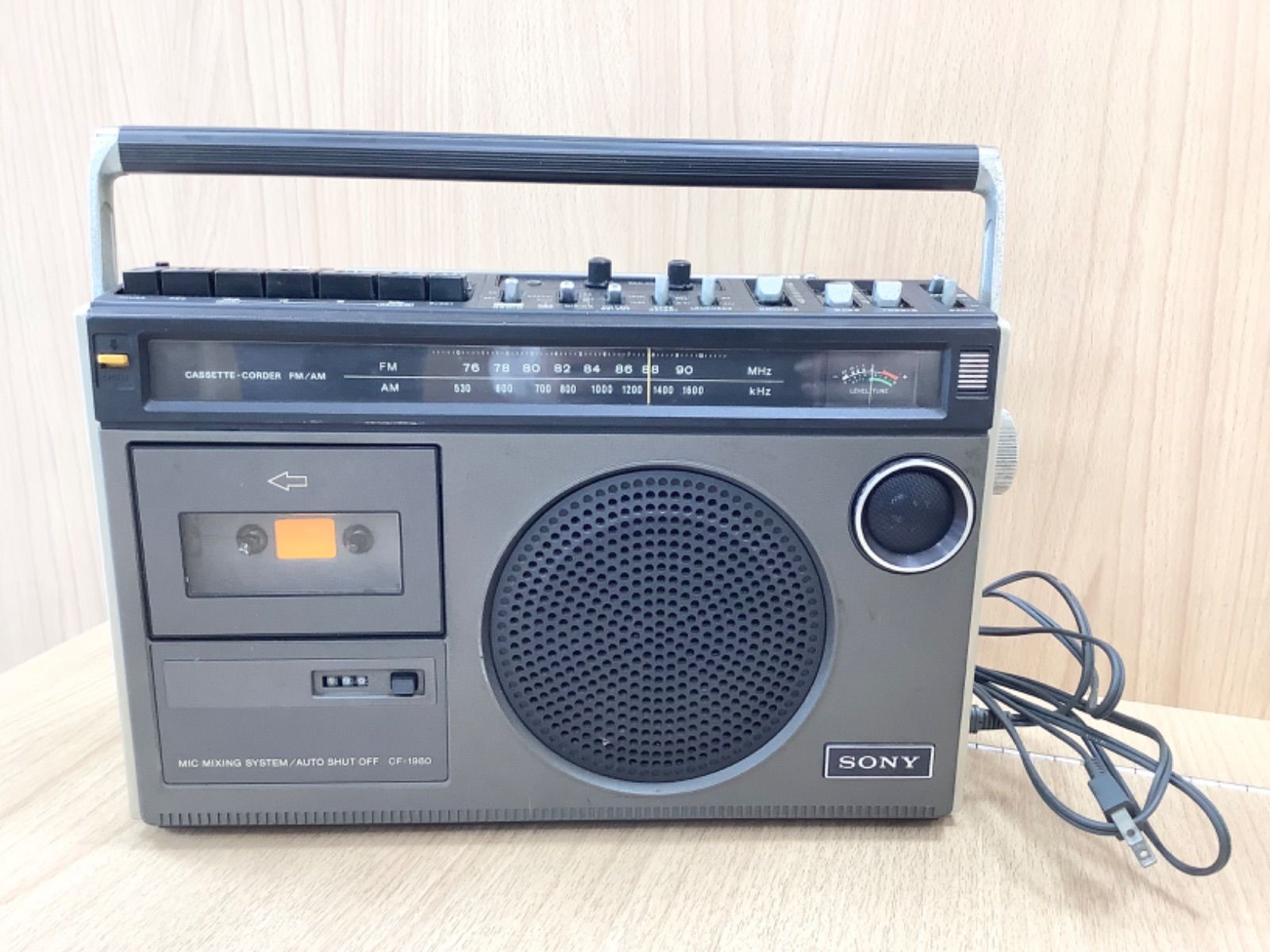 D1802SONYソニー ラジカセ カセットプレイヤーCF-1980 ジャンク品