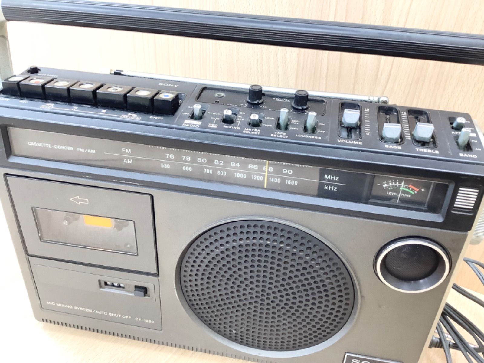 D1802SONYソニー ラジカセ カセットプレイヤーCF-1980 ジャンク品
