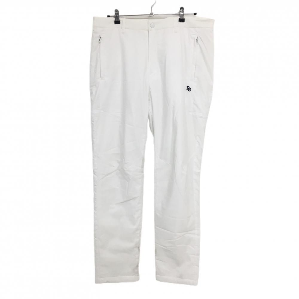 パーリーゲイツ 中綿パンツ 白 ロゴ地模様 裾ロゴ メンズ 7 ゴルフウェア モデル 大きいサイズ PEARLY GATES