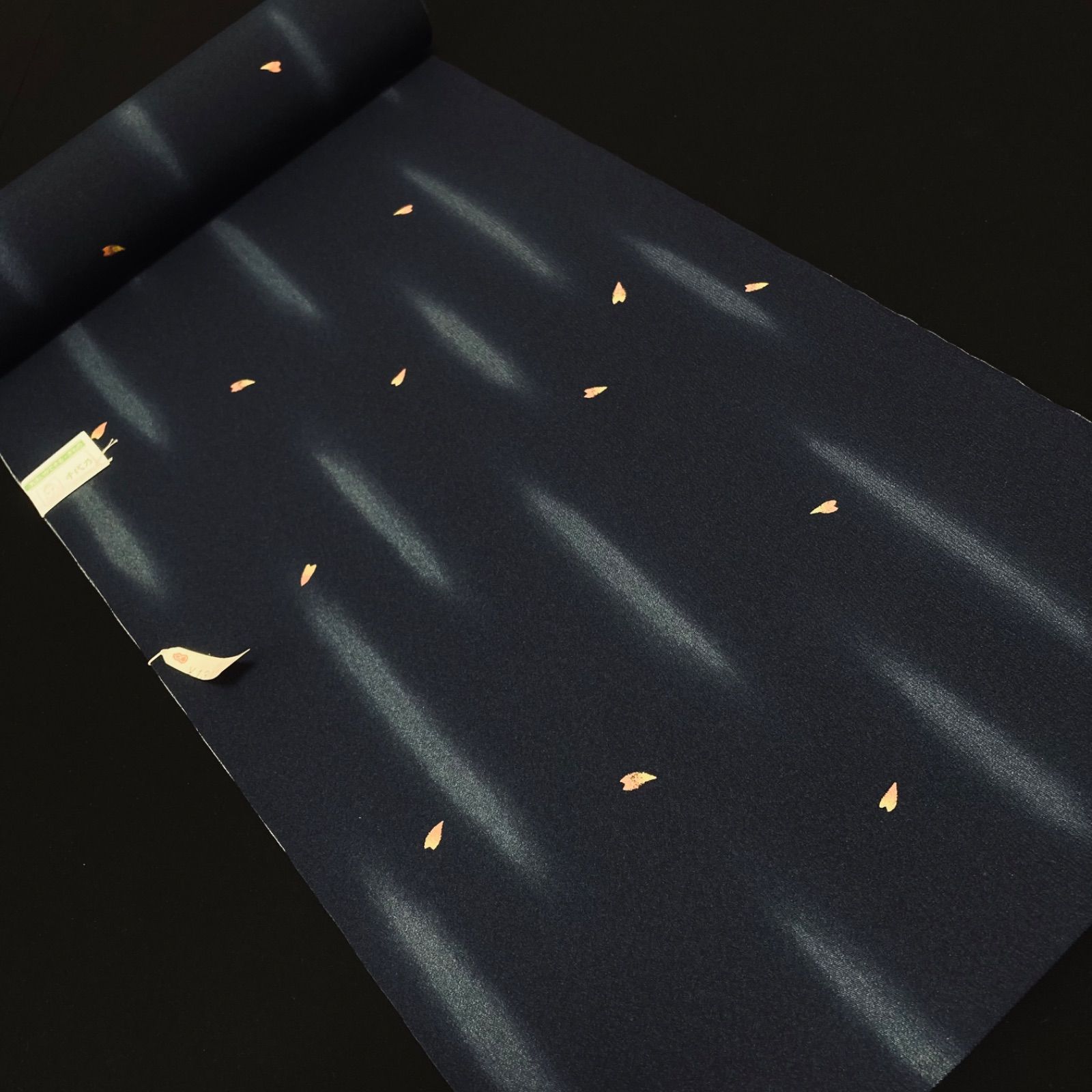 オレンジ着物 y 111 ◾️割と なポリエステル化繊小紋着尺反物5点◾️