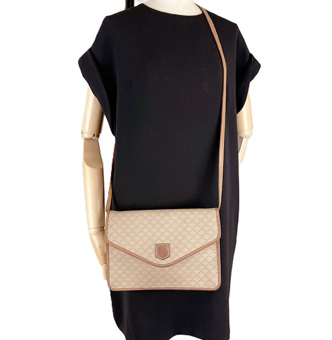 CELINE セリーヌ マカダム柄 ショルダーバッグ ベージュ ヴィンテージ