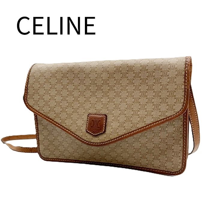 CELINE セリーヌ マカダム柄 ショルダーバッグ ベージュ ヴィンテージ