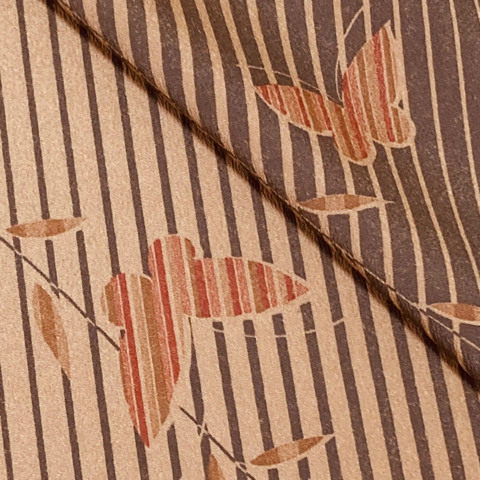 着物と帯オレンジ y112◾️割と綺麗なポリエステル化繊小紋着尺反物5点