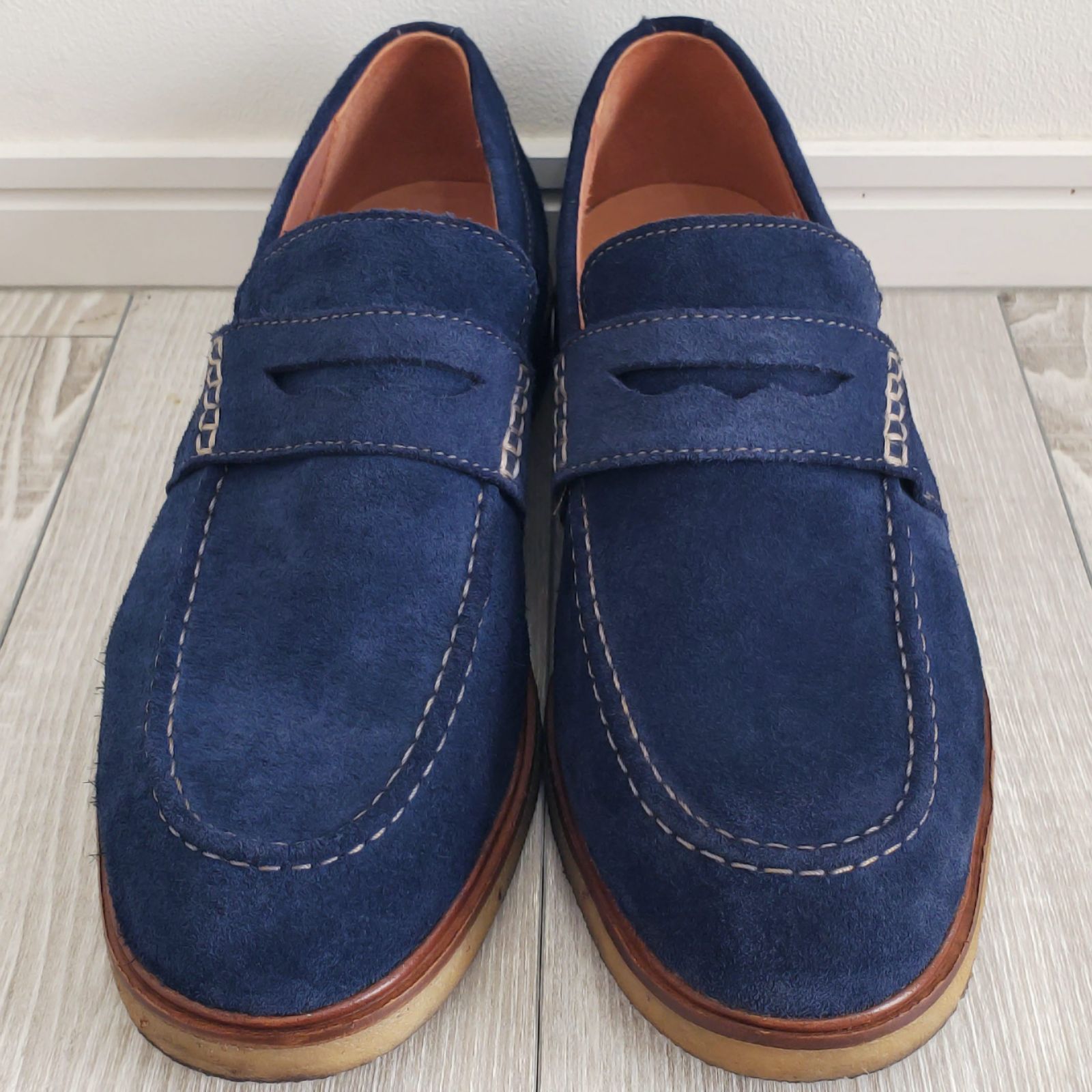 Clarksクラークス 2018年 本革 スエード Clarkdale Flow クラークデールフロー 28 5 cm UK 10 ローファー 紺 ワラビー デザート モカシン ブーツ 定価23100