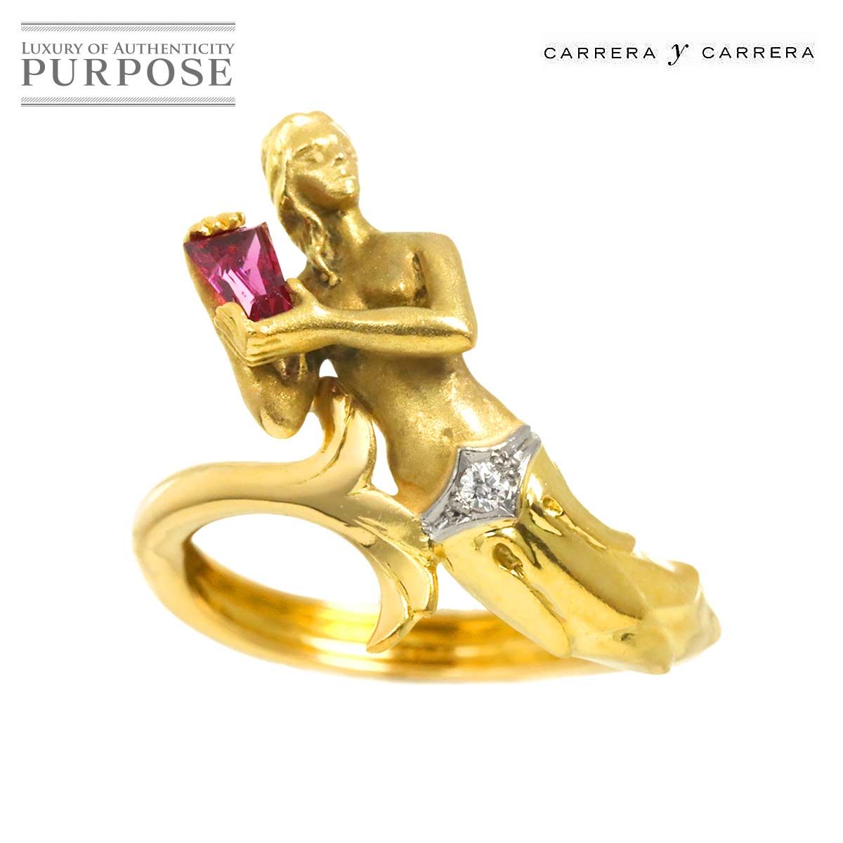 Carrera y Carrera アダムとイブ ルビーダイヤリング K18 カレライ カレラ Carrera y Carrera 12.5号 リング ルビー ダイヤ K18