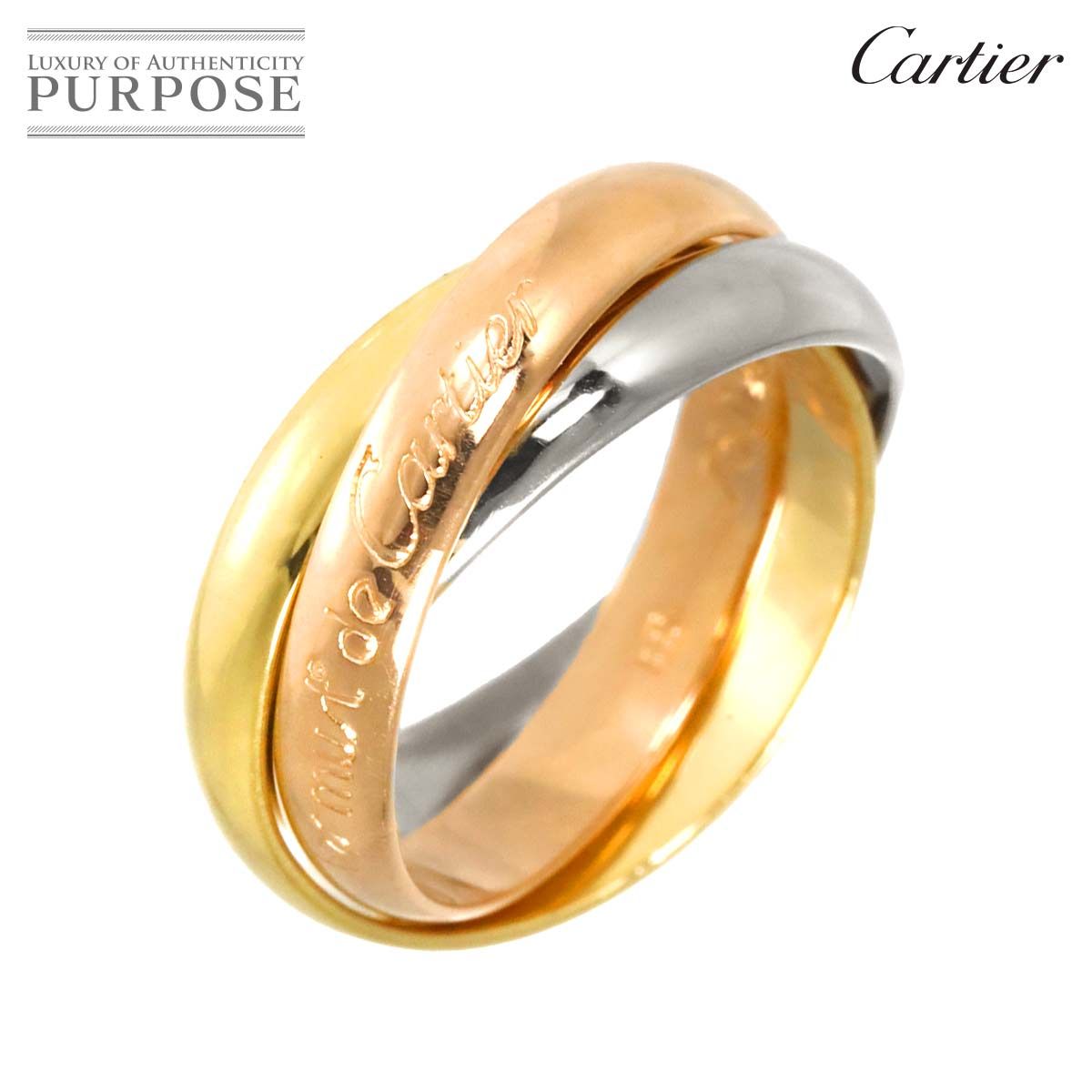 カルティエ Cartier トリニティ ミディアム MM #49 リング K18 YG WG