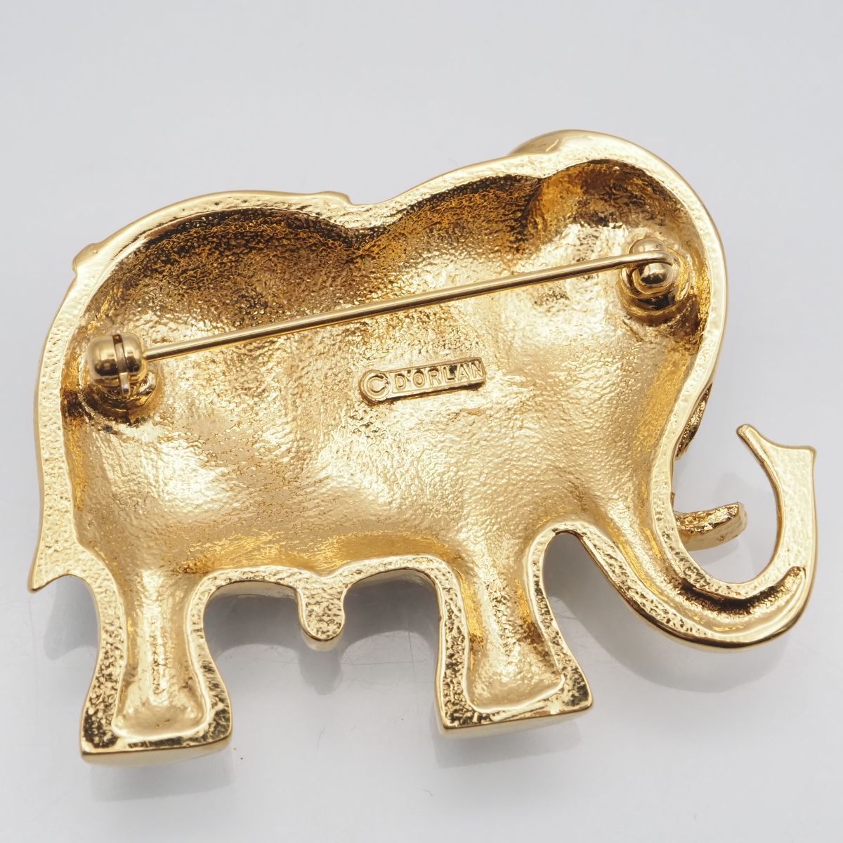 J503 ドーラン D'ORLAN ブローチ 象 エレファント ブラックエナメル